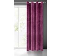 Eurofirany Villa Rideau en Velours Doux avec Oeillets-1 pièce élégant de qualité supérieure pour Chambre à Coucher, Salon, Velvet, Polyester, Violet Foncé, 140x250 cm