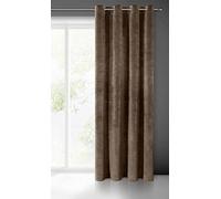 Eurofirany Villa Rideau en Velours Doux avec Oeillets - 1 pièce élégant de qualité supérieure pour Chambre à Coucher, Salon, Velvet, 140x250 cm, Marron