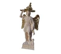 Eurofusioni Saint Michel Archange Statue - Petite Statuette avec Couronne, épée et Ailes dorées peintes à la Main - Figurine h 10 cm