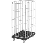 eurokraft basic | Roll-conteneur à grillage latéral | 4 côtés, avec porte en 1 partie