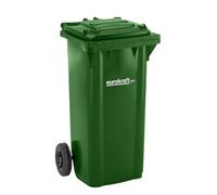 eurokraft | pro | Poubelle en plastique conforme DIN EN 840 | capacité 120 l | l x h x p 505 x 1005 x 555 mm | vert