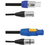 EUROLITE Combi Cable DMX P-Con/3pin XLR 1,5m - Câbles Powercon