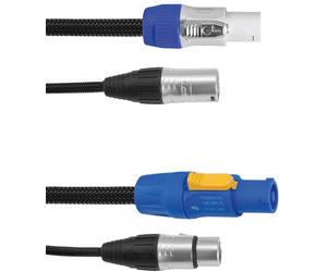 EUROLITE Combi Cable DMX P-Con/3pin XLR 1,5m - Câbles Powercon