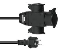 EUROLITE Extension 3x1.5 1m 3-fois - Câbles Schuko