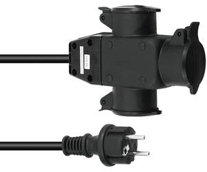EUROLITE Extension 3x1.5 1m 3-fois - Câbles Schuko
