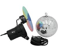 EUROLITE Jeu de boules miroir 20cm avec Pinspot - Kits complets de boule à facettes