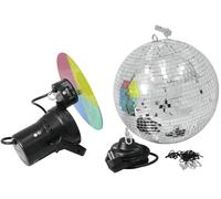 EUROLITE Jeu de boules miroir 30cm avec Pinspot - Kits complets de boule à facettes