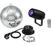 EUROLITE Mirror Ball 20cm avec moteur + LED PST-5 QCL Spot bk - Kits