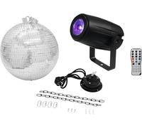 EUROLITE Mirror Ball 30cm avec moteur + LED PST-5 QCL Spot bk - Kits complets de boule à facettes