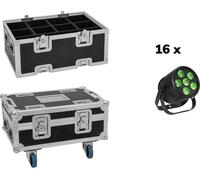 EUROLITE Set 16x LED Silent Par 6 Q loor sw + Case (20001002)