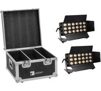 EUROLITE Set 2x LED CLS-18 QCL RGB/WW 18x7W + Flightcase - Kits complets
