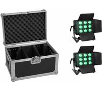EUROLITE Set 2x LED CLS-9 QCL RGB/WW 9x7W + boîtier - Kits complets