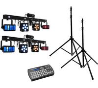 EUROLITE Set 2x LED KLS Laser Bar PRO + Easy Show + 2x M-4 Speaker-System Stand - Kits