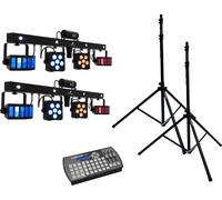 EUROLITE Set 2x LED KLS Laser Bar PRO + Easy Show + 2x M-4 Speaker-System Stand - Kits