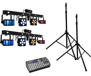 EUROLITE Set 2x LED KLS Laser Bar PRO + Easy Show + 2x M-4 Speaker-System Stand - Kits