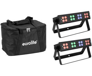 EUROLITE Set 2x LED Silent Bar 16x4W RGB/WW + Soft Bag - Kits complets