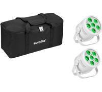 EUROLITE Set 2x LED Silent Par 6 QCL Floor whit + Soft-Bag - Kits