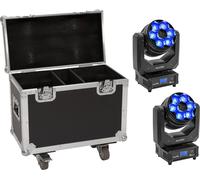 EUROLITE Set 2x LED TMH-H240 Beam/Wash/Flower Effect + Case - Moving Head Spots und Beams
