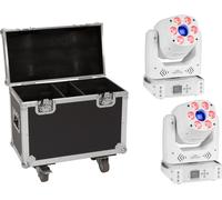 EUROLITE Set 2x LED TMH-H90 Hybrid Moving-Head Spot/Wash COB wh + Case - Kits