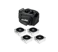 EUROLITE Set 4x AKKU IP Flat Light 1 chrome + Soft-Bag