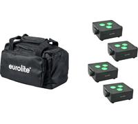 EUROLITE Set 4x AKKU IP Flat Light 3 bk + Soft-Bag - Autres projecteurs à LED