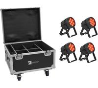 EUROLITE Set 4x AKKU IP PAR 7 Q RMX MK2 + étui avec fonction de chargement - Projecteurs PAR LED
