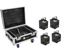 EUROLITE Set 4x AKKU IP UP-4 QCL Spot QuickDMX MK2 + Flightcase avec roulettes et fonction de - Kits