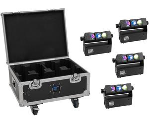 EUROLITE Set 4x AKKU MBT-3 Spot MK2 + Flightcase avec roulettes et fonction de recharge - Kits