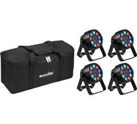 EUROLITE Set 4x AKKU Mini PARty RGBW Spot MK2 + Soft Bag - Projecteurs à batterie
