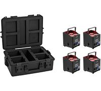 EUROLITE Set 4x AKKU UP-4 QCL Spot QuickDMX MK2 + Boîtier plastique - Projecteurs à batterie