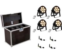 EUROLITE Set 4x LED 4C-7 Silent Slim Spot + USB QuickDMX + Case