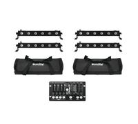 EUROLITE Set 4x LED BAR-6 QCL RGBW + 2x Soft-Bag + Controller