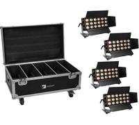 EUROLITE Set 4x LED CLS-18 QCL RGB/WW 18x7W + Flightcase avec roues - Kits complets