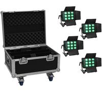EUROLITE Set 4x LED CLS-9 QCL RGB/WW 9x7W + boîtier - Kits