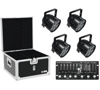 EUROLITE Set 4x LED PAR-56 HCL sw + boîtier + contrôleur