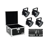 EUROLITE Set 4x LED PAR-56 QCL sw + boîtier + contrôleur