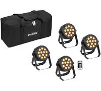 EUROLITE Set 4x LED PARty Spot Silent RGB/WW avec Softbag - Projecteurs PAR LED