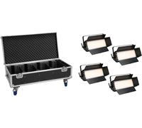 EUROLITE Set 4x LED PLL-576 CW/WW Panneau + valise à roulettes - Kits complets