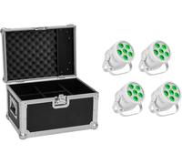 EUROLITE Set 4x LED Silent PAR 6 Q loor wh + Case - Kits