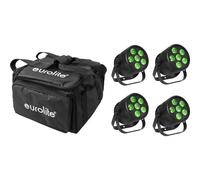 EUROLITE Set 4x LED Silent Par 6 Q loor sw + Soft-Bag (20000957)