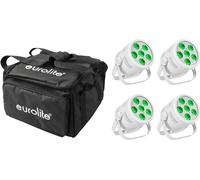 EUROLITE Set 4x LED Silent Par 6 Q loor wh wh + Soft Bag - Projecteurs PAR LED