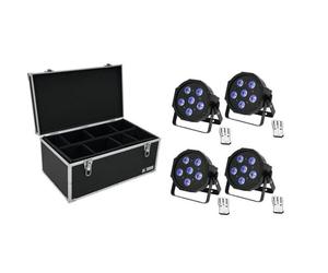 EUROLITE Set 4x LED SLS-603 TCL UV Floor + Case TDV-1