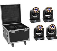 EUROLITE Set 4x LED TMH-H90 + Case avec roulettes (20000929)
