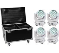 EUROLITE Set 4x LED TMH-X4 blanc + étui avec roulettes (20001016)