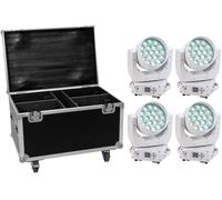 EUROLITE Set 4x LED TMH-X4 blanc + valise à roulettes - Kits complets