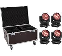 EUROLITE Set 4x LED TMH-X4 Moving-Head Wash Zoom + EU Case avec roulettes