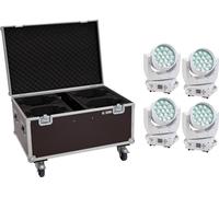 EUROLITE Set 4x LED TMH-X4 Moving-Head Wash Zoom ws + Case avec roulettes (20000954)