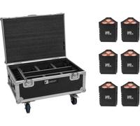 EUROLITE Set 6x AKKU IP TL-3 Q ase avec roulettes et fonction de charge (20001017)