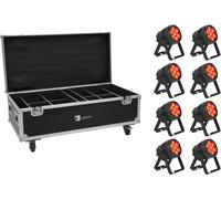 EUROLITE Set 8x AKKU IP PAR 7 Q RMX MK2 + Etui avec fonction de chargement - Projecteurs PAR LED