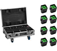EUROLITE Set 8x AKKU Mini IP UP-4 QCL Spot MK2 + étui avec fonction de chargement - Projecteurs à batterie